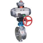 Pneumatic three partial hardness sealing butterfly valve flange